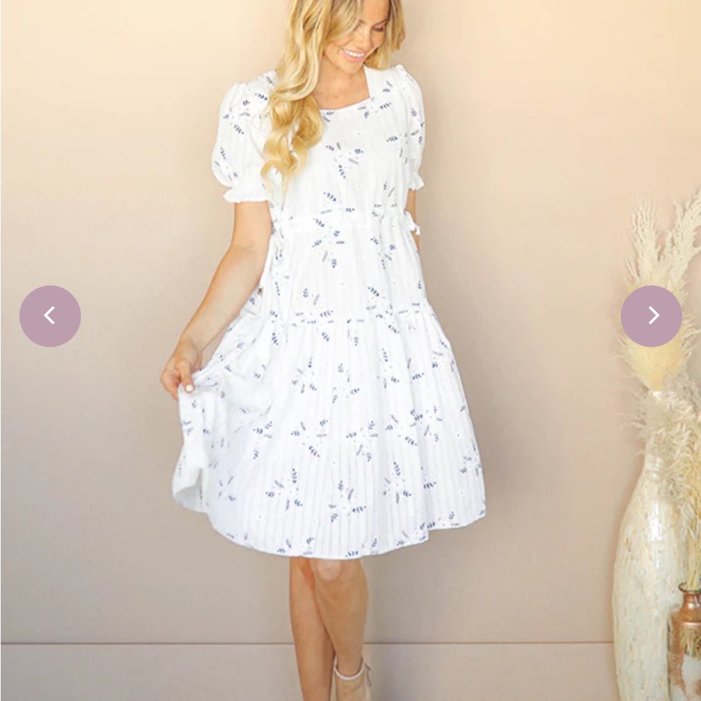 White Floral Women's Dress